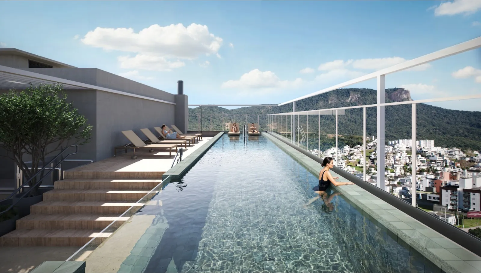 Rooftop do Atrium Vista com piscina panorâmica