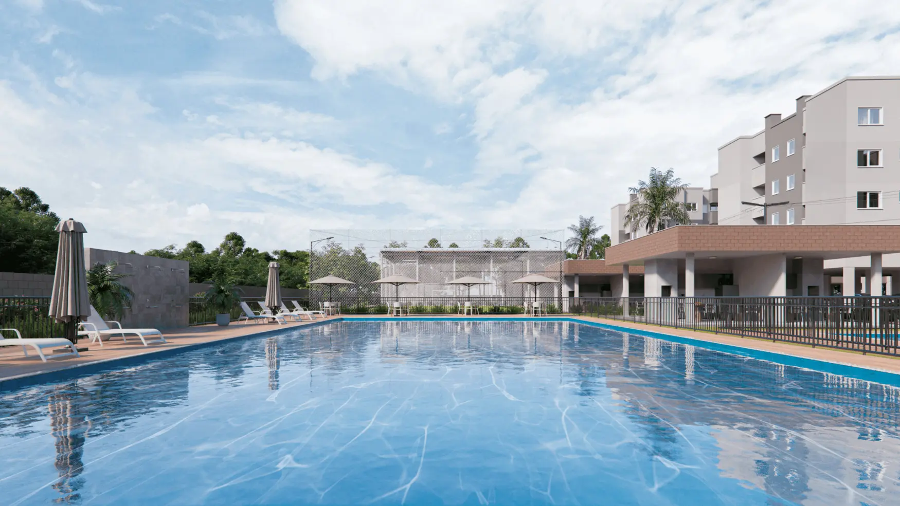 Piscina olímpica com raias do Garden Home Resort