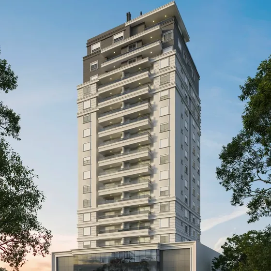 Cuor Di Leone Residence, da Koski, torre branca e cinza com embasamento envidraçado