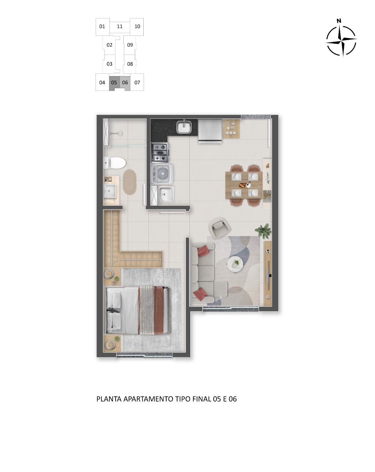 Croqui de Situação e Apartamentos - Self Residence